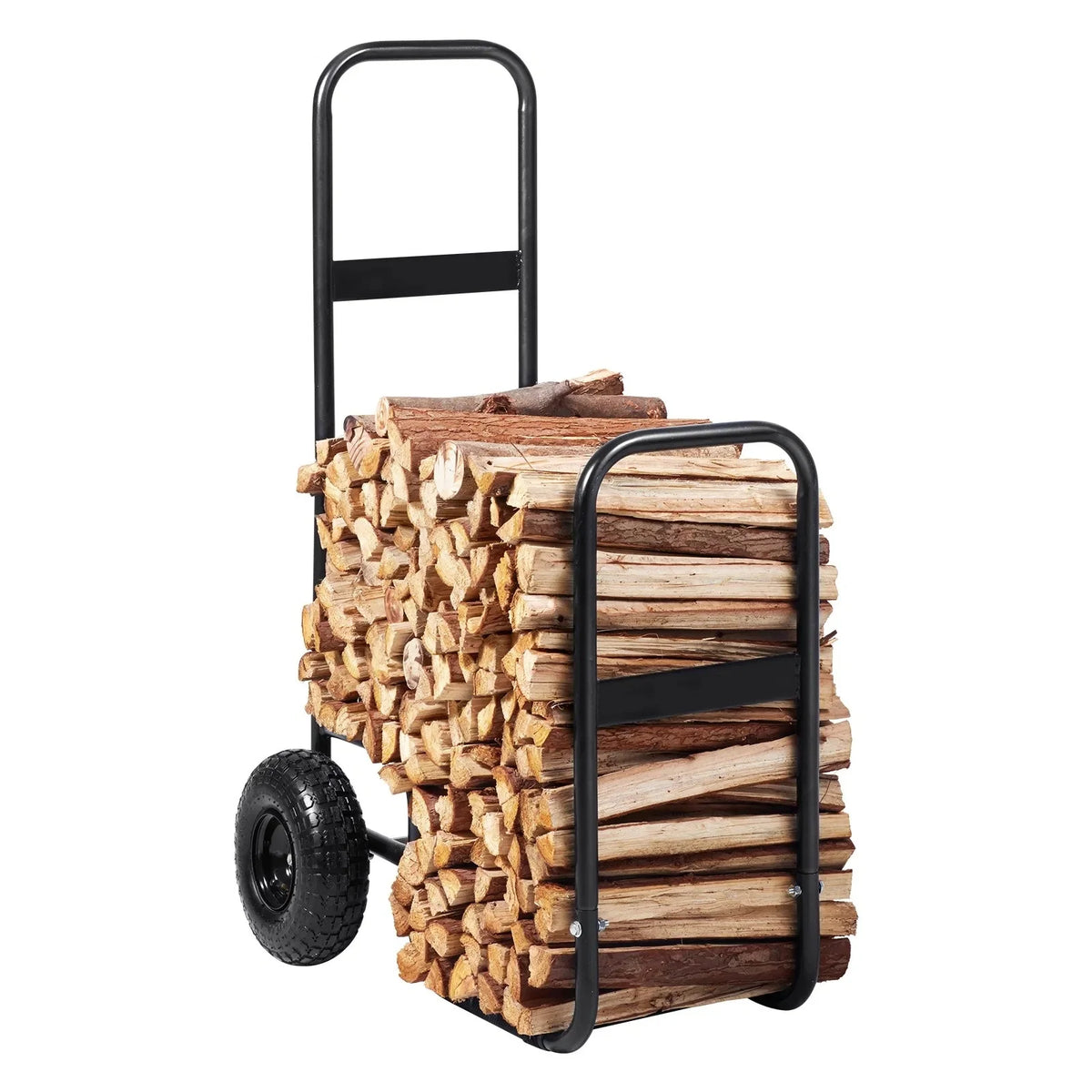 Rolling Firewood Log Cart With Durable Wheels For Easy Moving