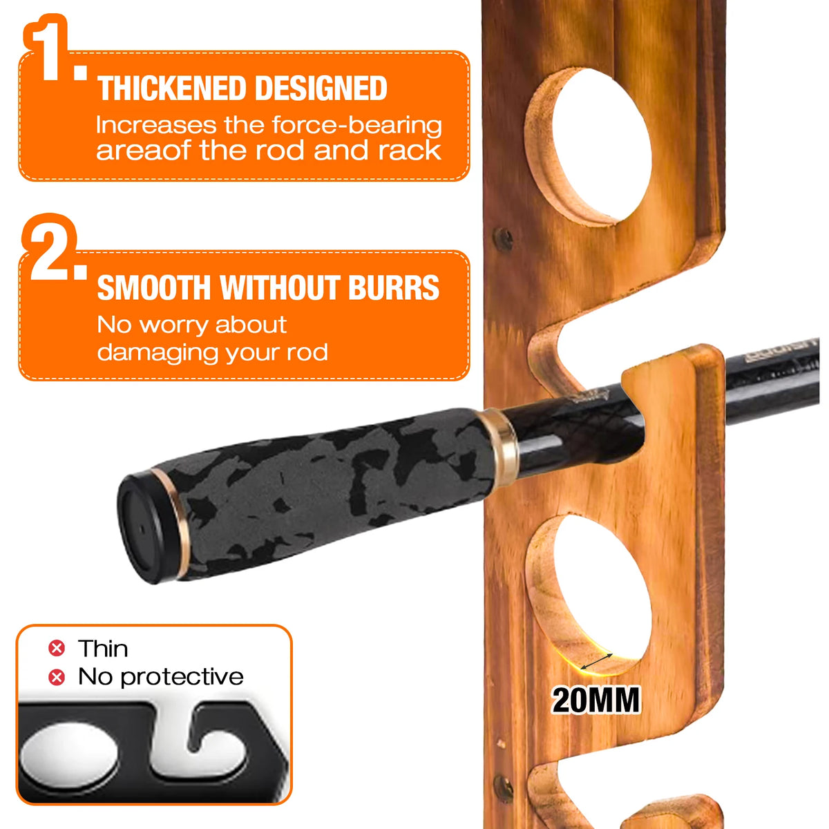 Ghosthorn Fishing Rod Rack Ceiling Mount Storage Organizer