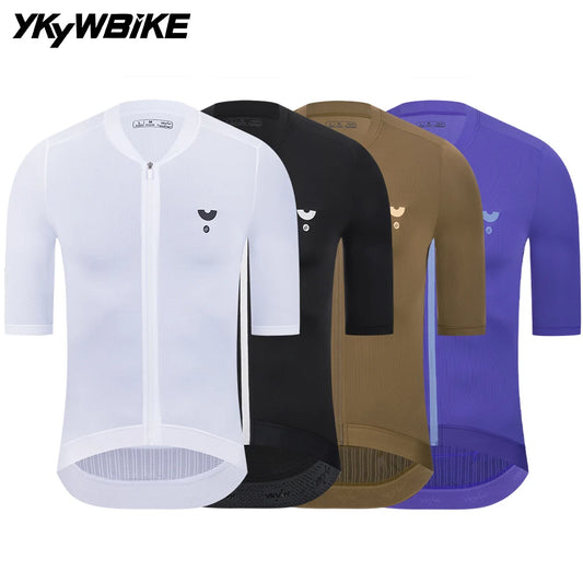 YKYWBIKE Mens Breathable Short Sleeve Cycling Jersey With Pockets