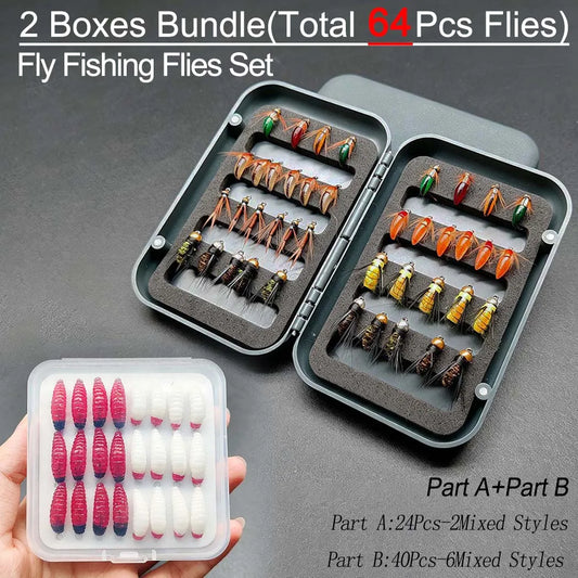 Fly Fishing Flies Kit With Dry Flies Wet Flies Nymphs