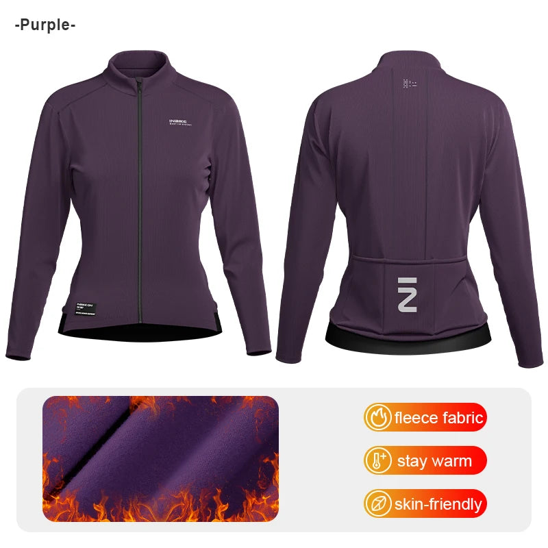 INBIKE Women's Thermal Fleece Cycling Jersey for Winter Mountain Biking