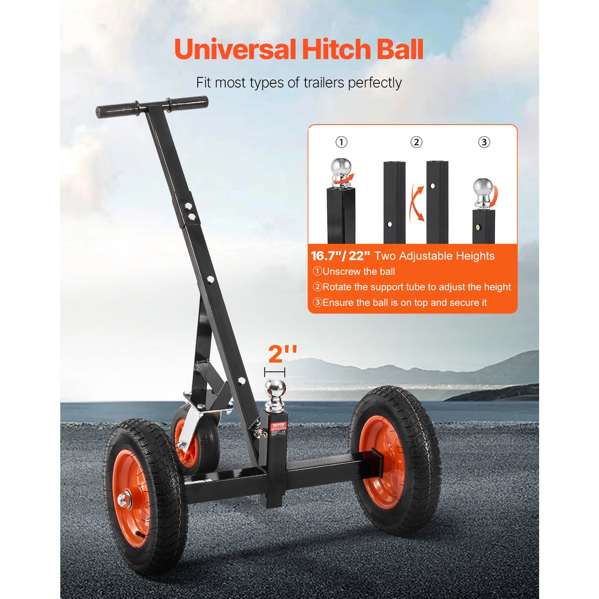 SucceBuy Carbon Steel Trailer Dolly for Boat and Cargo Moving