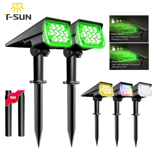 T-SUNRISE Solar Powered Adjustable LED Garden Spotlight Lights