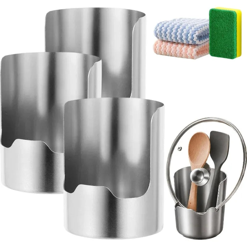 Stainless Steel Kitchen Utensil Organizer For Pots And Cooking Tools
