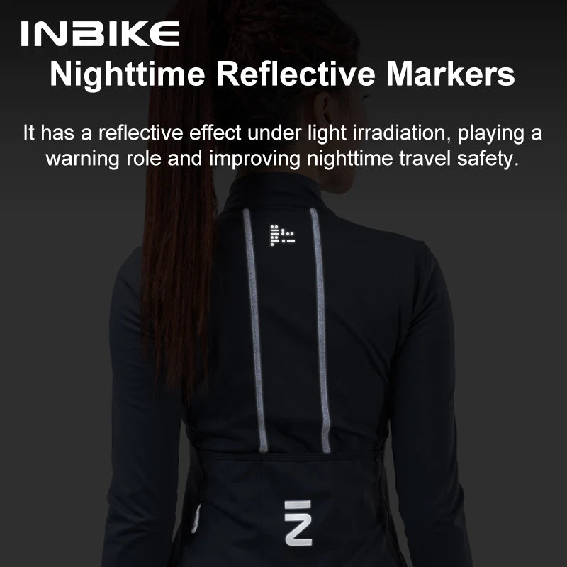 INBIKE Women's Thermal Fleece Cycling Jersey for Winter Mountain Biking