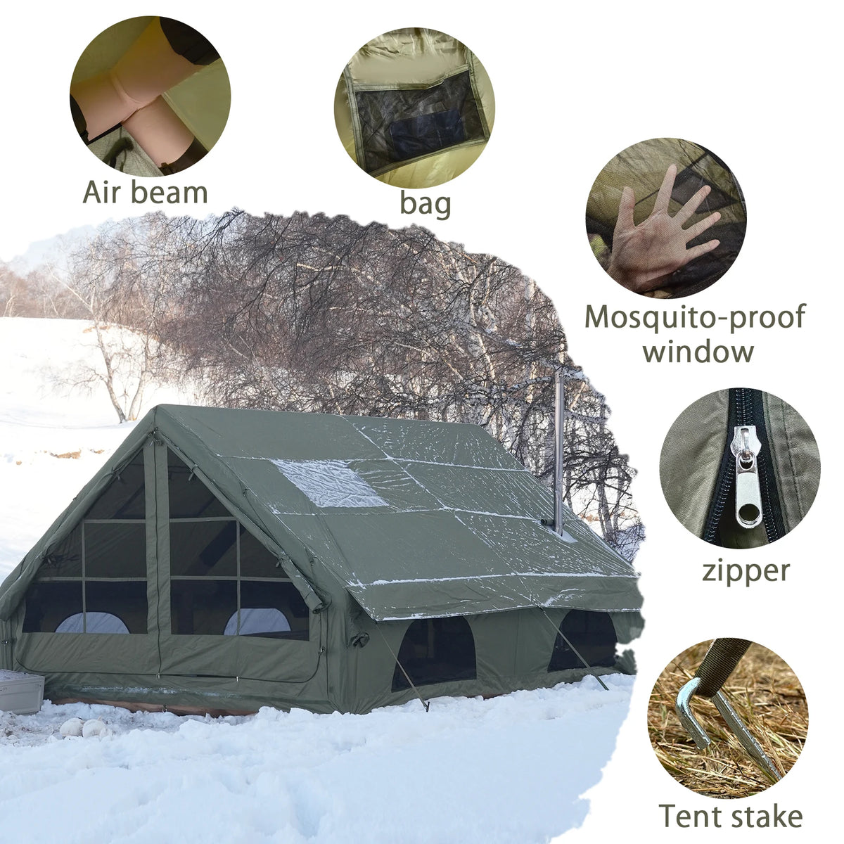 Pakicetus Quick Setup Inflatable Camping Tent With Portable Carry Bag