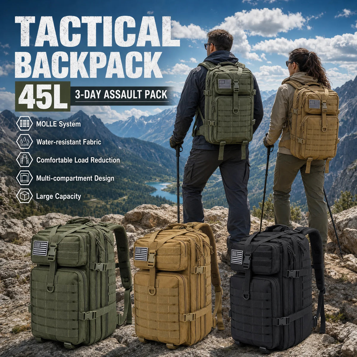 ReFire Gear Tactical Hiking Backpack for Camping and Outdoor Trekking