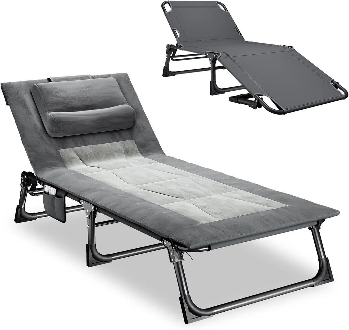 Novilla Camping Cot And Lounge Chair With Pad And Pillow