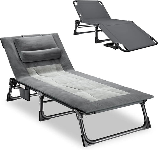 Novilla Camping Cot And Lounge Chair With Pad And Pillow