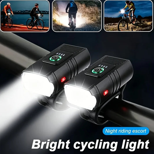 USB Rechargeable LED Bike Lights With Six Adjustable Lighting Modes
