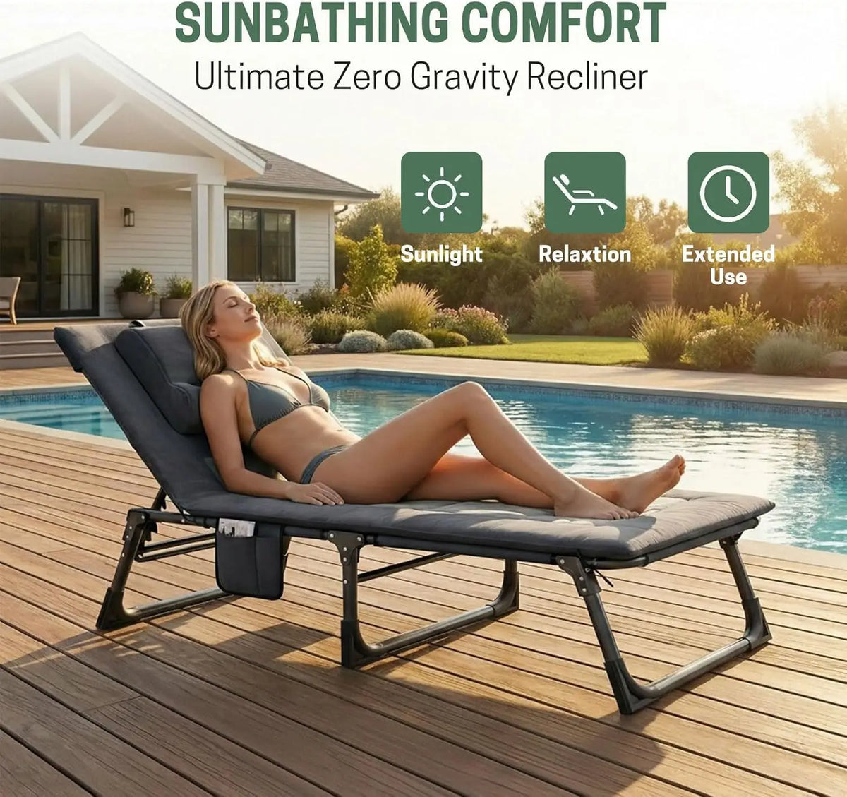 Novilla Camping Cot And Lounge Chair With Pad And Pillow