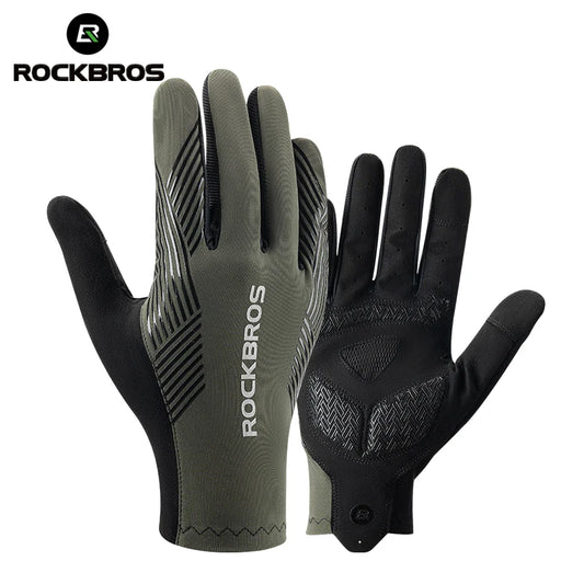 ROCKBROS Breathable Touchscreen Full Finger Cycling Gloves for Road and MTB
