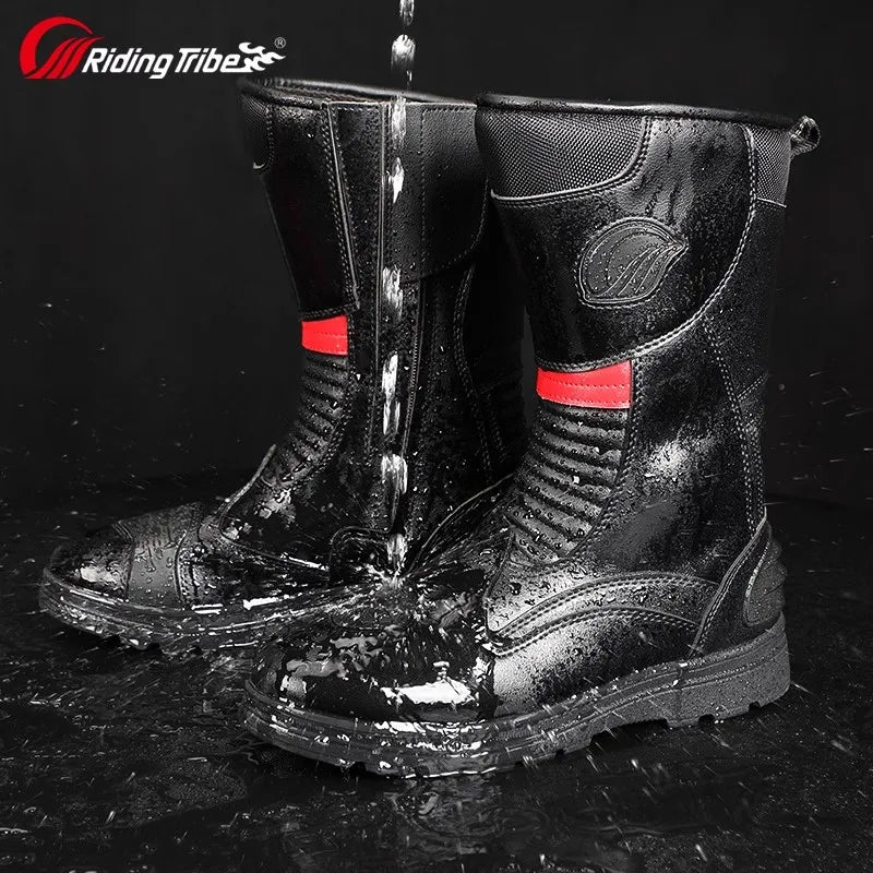 Off Road Motorcycle Riding Boots With Protective Rubber Soles