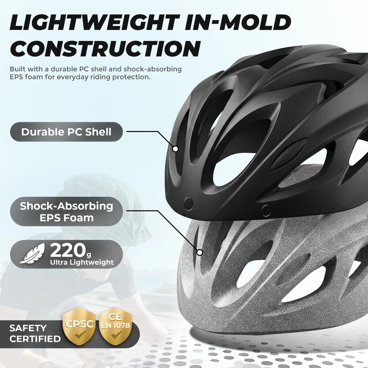 VICTGOAL Cycling Helmet With Magnetic Goggles Visor And LED Light