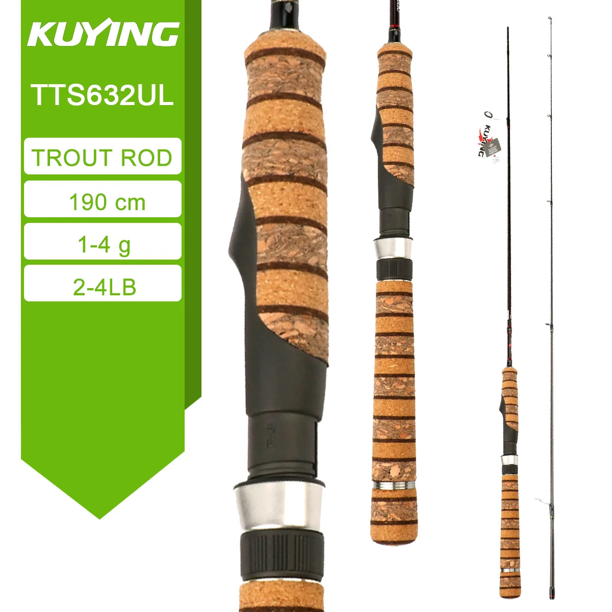 KUYING TETON Carbon Spinning and Casting Fishing Rods for Lures
