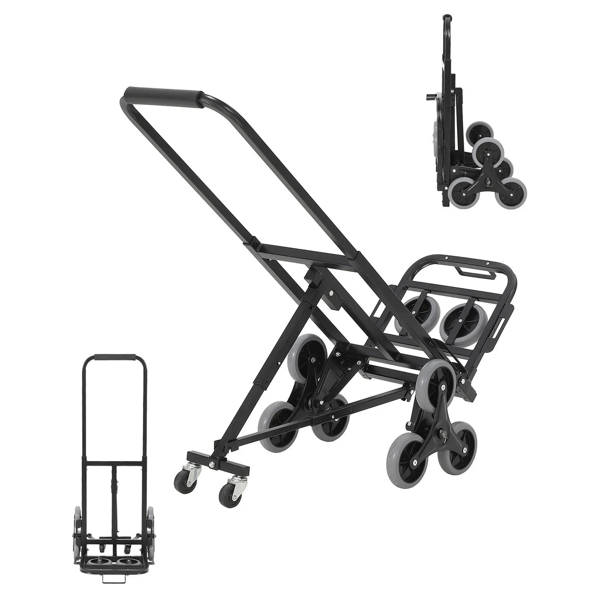HiMISS 3-in-1 Folding Stair Climbing Hand Truck and Utility Cart