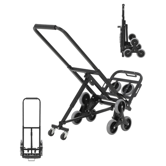 HiMISS 3-in-1 Folding Stair Climbing Hand Truck and Utility Cart