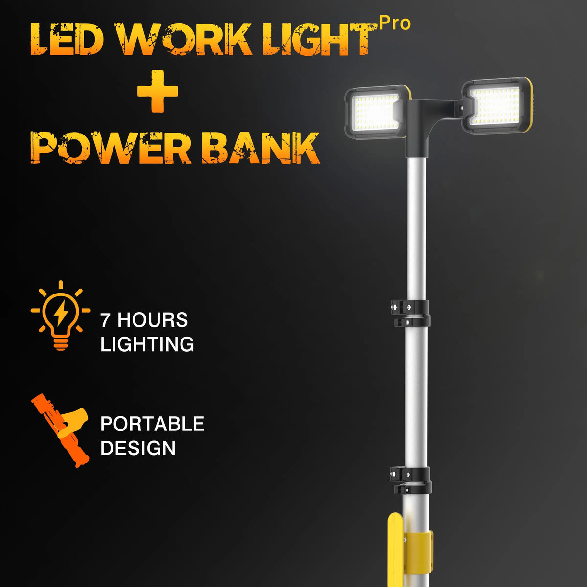 Rechargeable LED Work Light With Power Bank And IP65 Protection