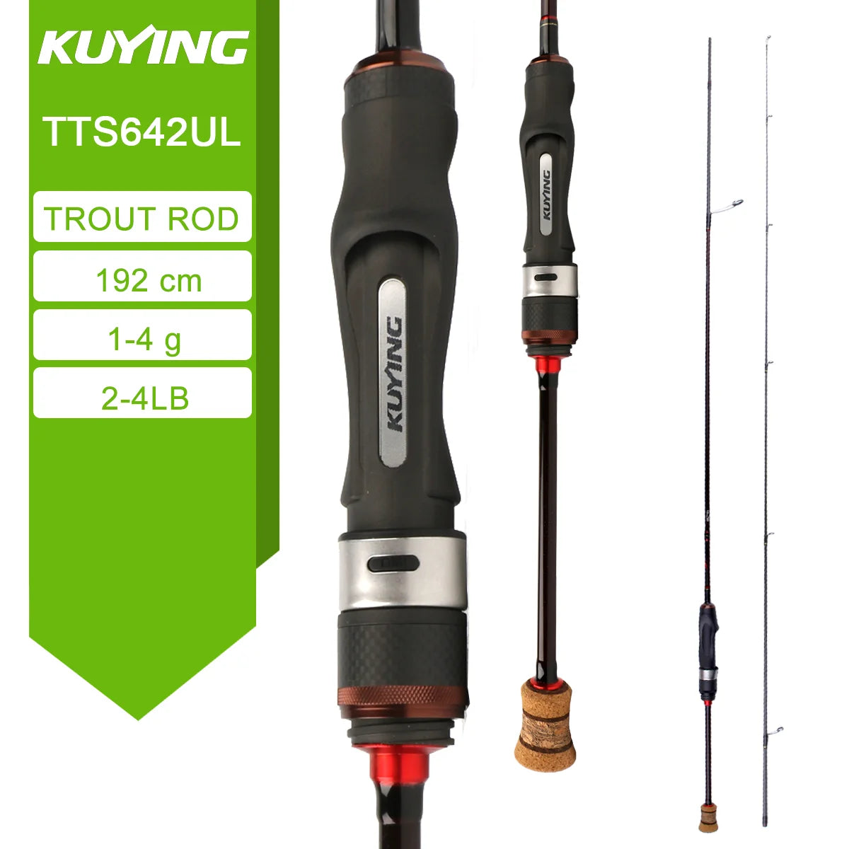 KUYING TETON Carbon Spinning and Casting Fishing Rods for Lures