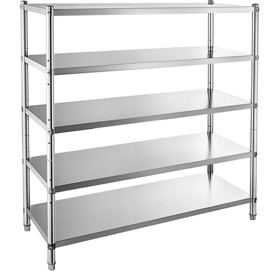 SucceBuy Adjustable Stainless Steel Shelving Rack for Kitchen and Garage
