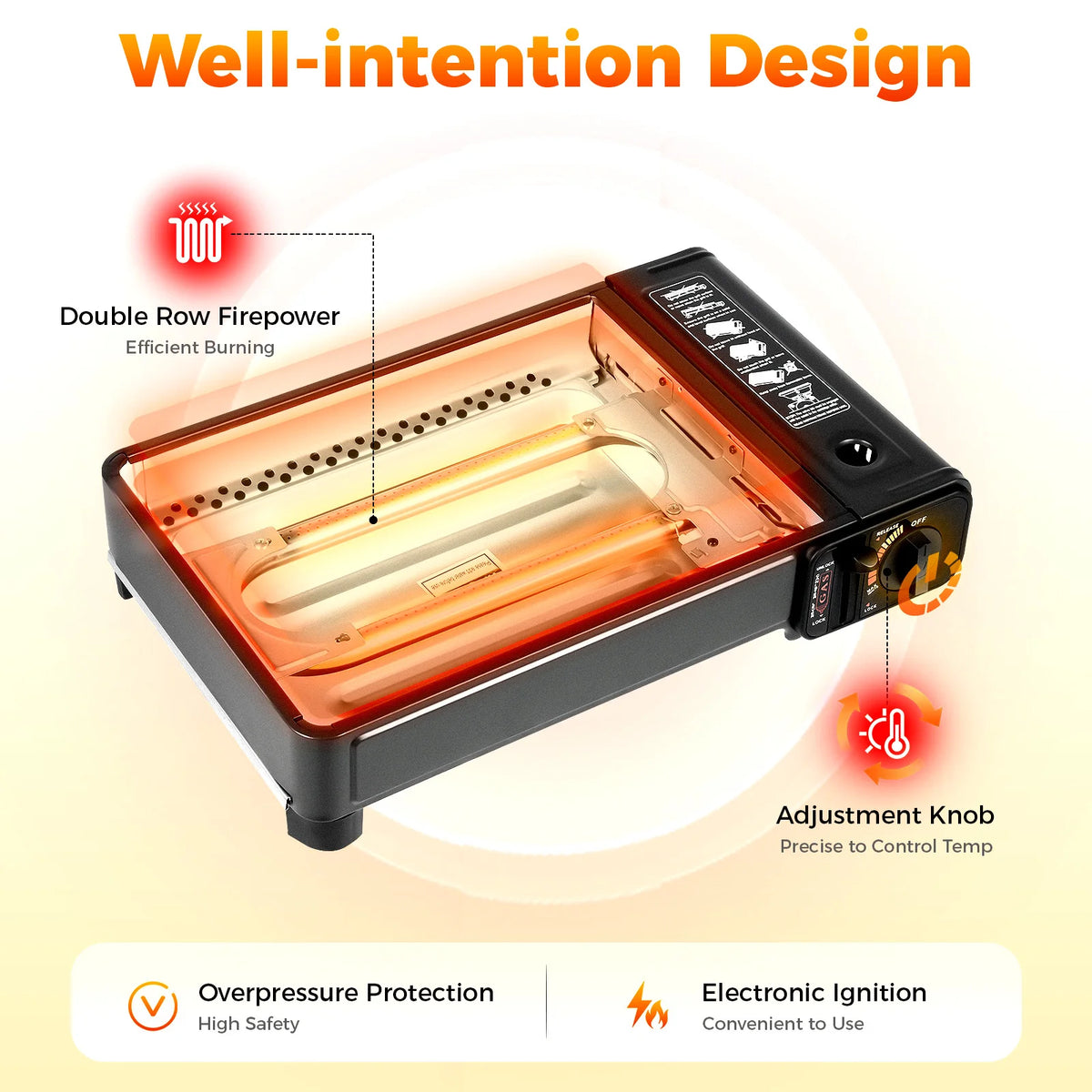 Bymaocar Portable Butane Camping Grill Stove For Outdoor Barbecue