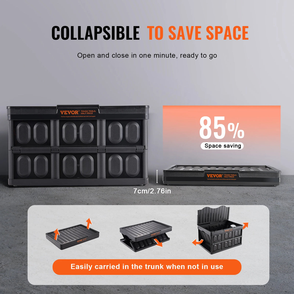 SucceBuy Set of Three Collapsible Stackable Storage Bins With Lids