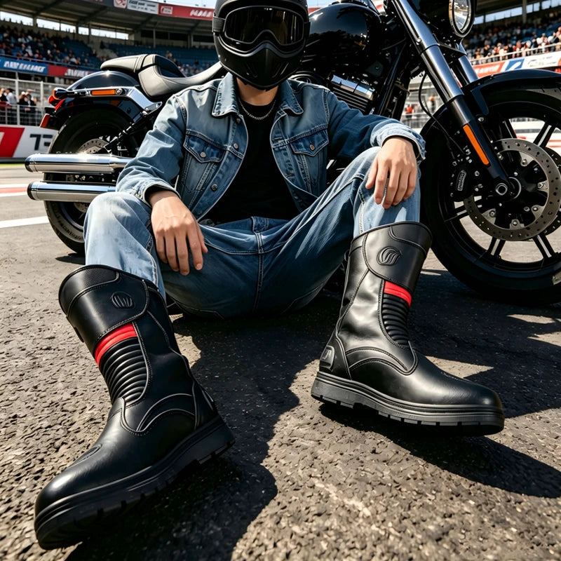 Off Road Motorcycle Riding Boots With Protective Rubber Soles