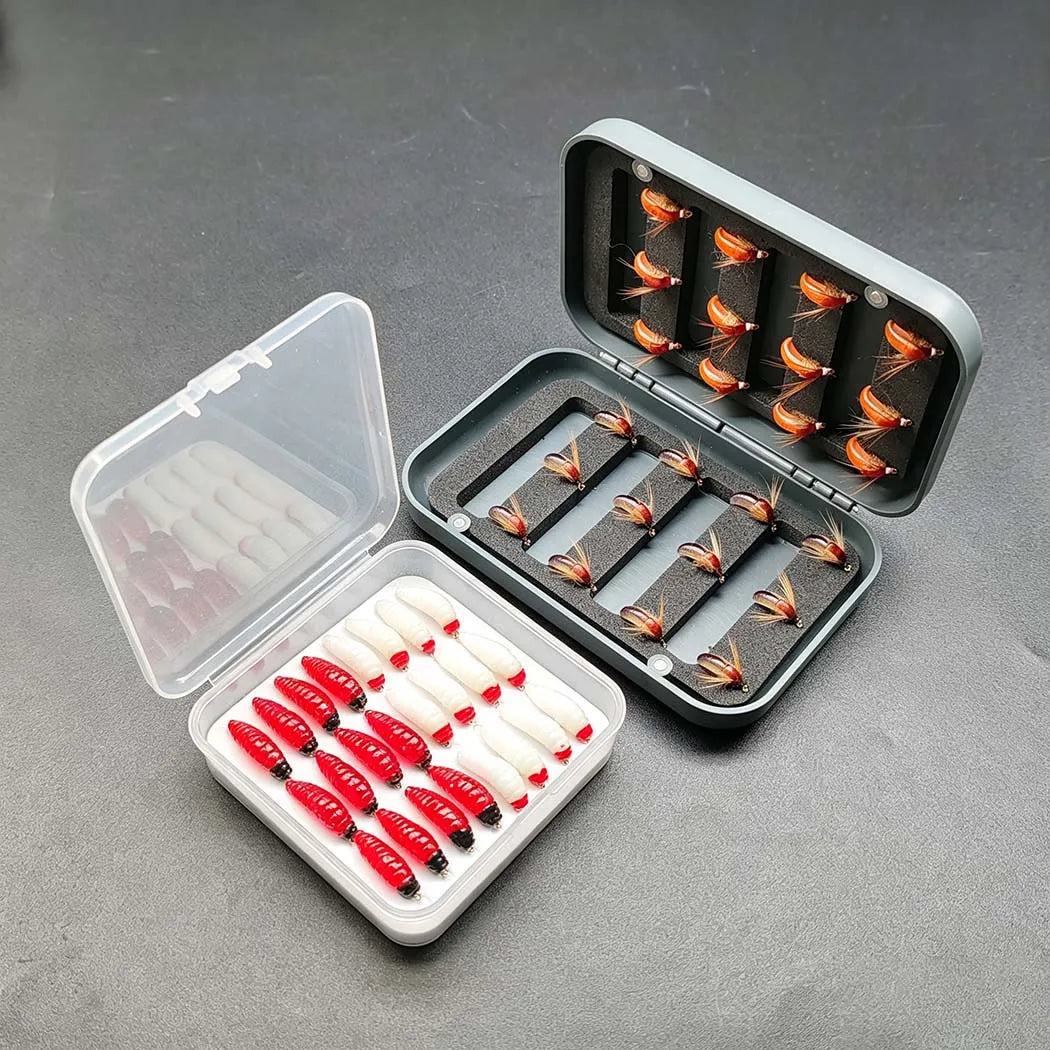 Wet Dry Fly Fishing Lure Set With Nymphs For Trout and Bass