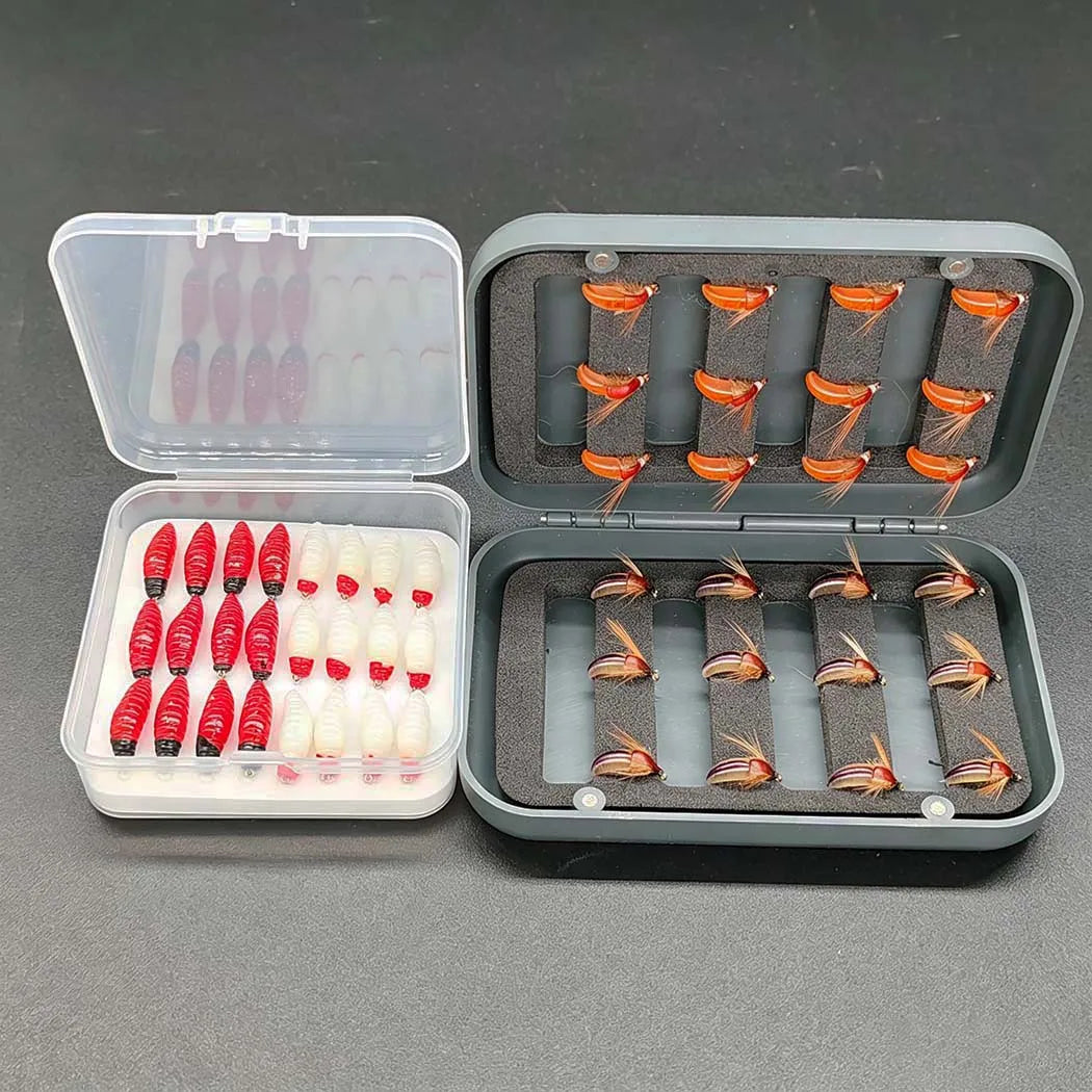 Wet Dry Fly Fishing Lure Set With Nymphs For Trout and Bass