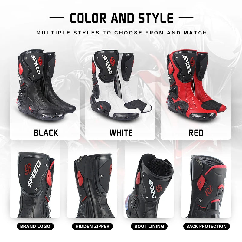 Leather Off Road Motorcycle Riding Boots for Adult Riders