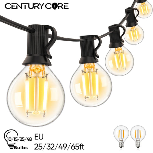 Grensk Waterproof Connectable Vintage LED String Lights for Outdoor Decor