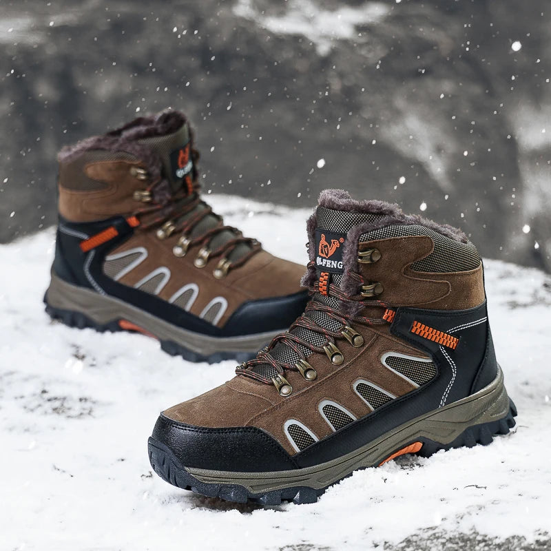 Men's Non Slip Lace Up Outdoor Hiking Ankle Boots and Shoes