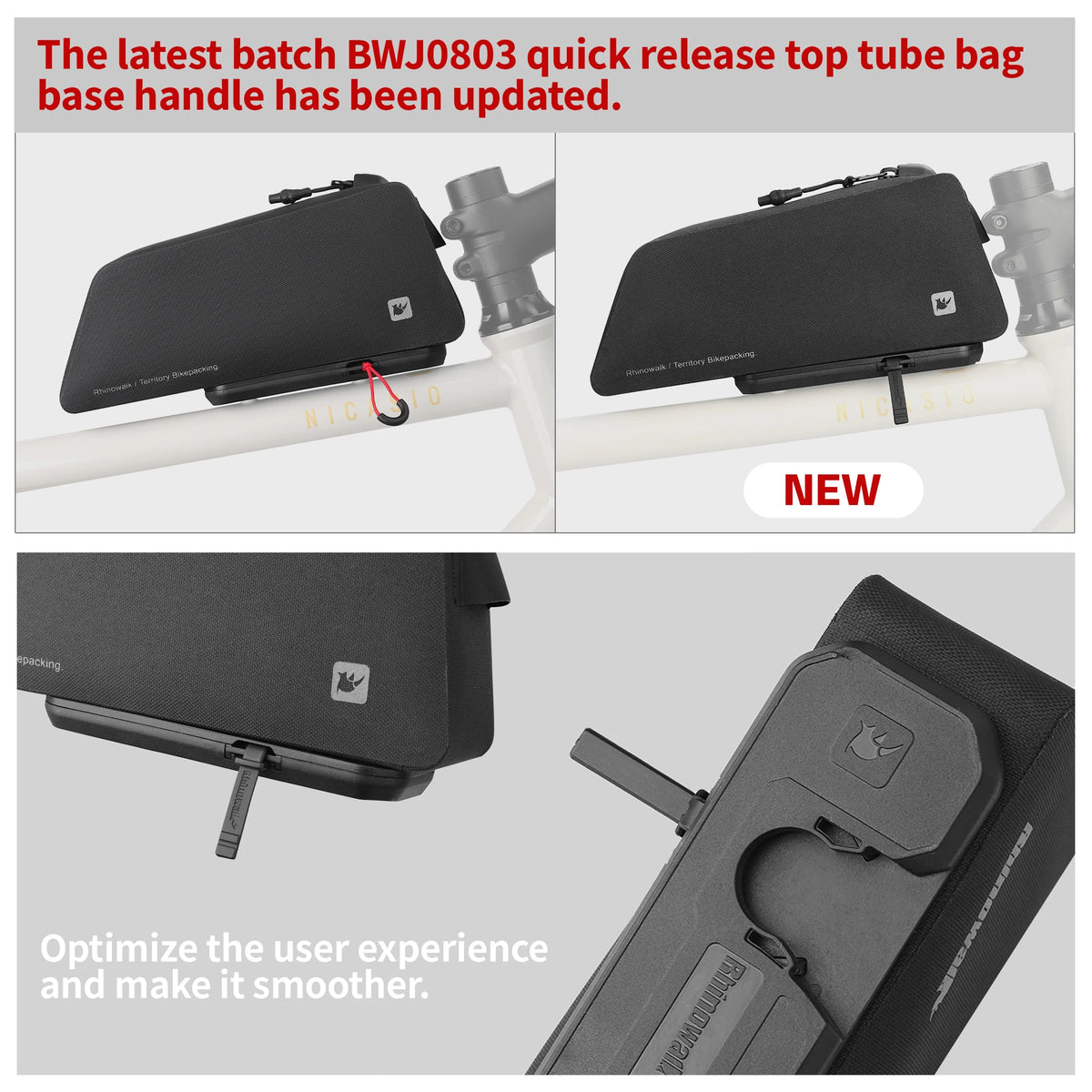 Rhinowalk Waterproof Bicycle Frame Bag With Quick Release Storage