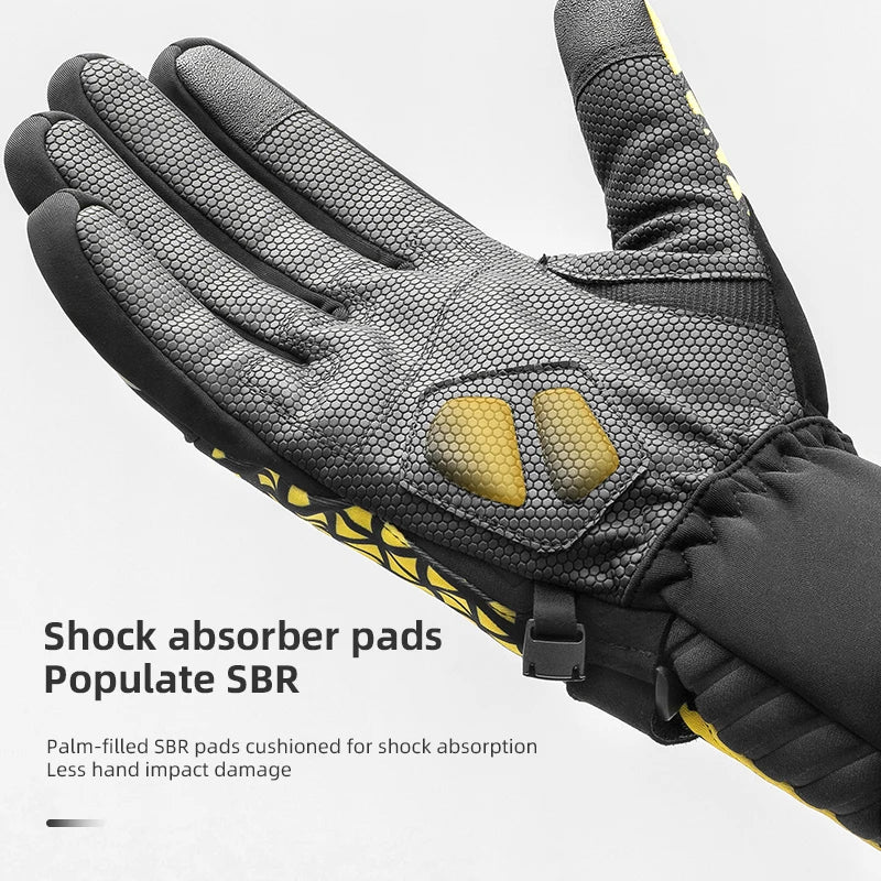 ROCKBROS Thermal Touchscreen Windproof Cycling Gloves With Shockproof Padding