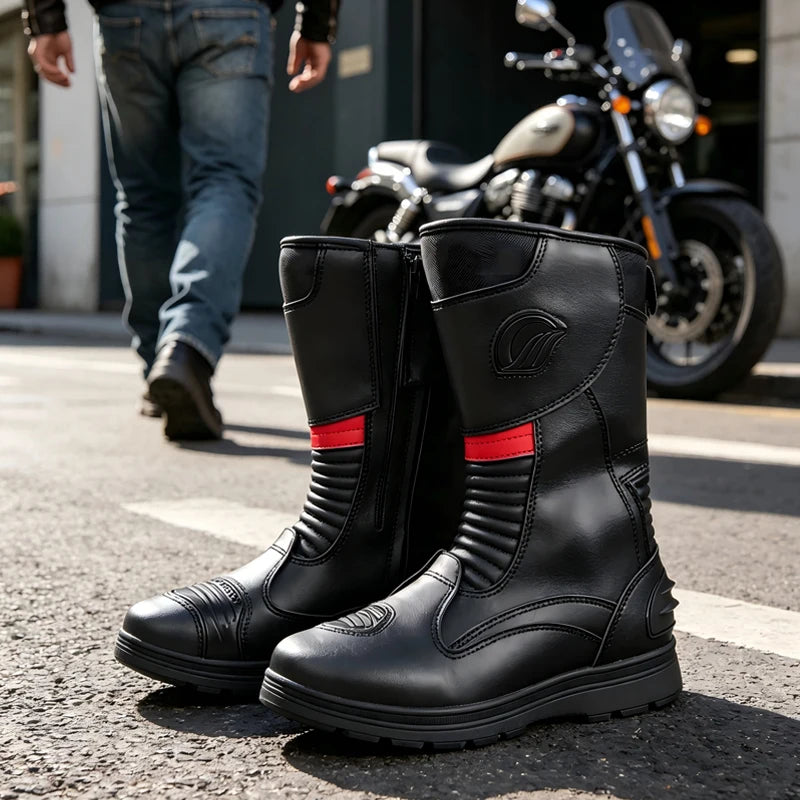 Off Road Motorcycle Riding Boots With Protective Rubber Soles
