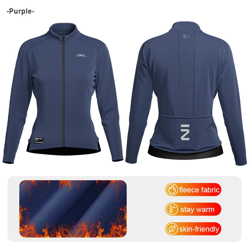 INBIKE Women's Thermal Fleece Cycling Jersey for Winter Mountain Biking