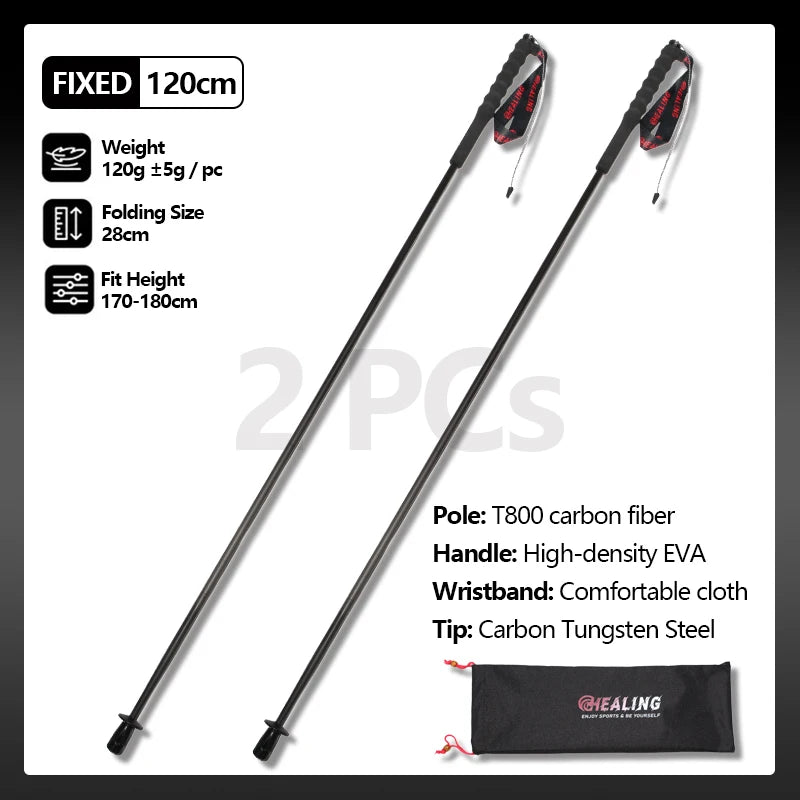 OKHEALING Foldable Carbon Fiber Trekking Poles for Hiking and Travel