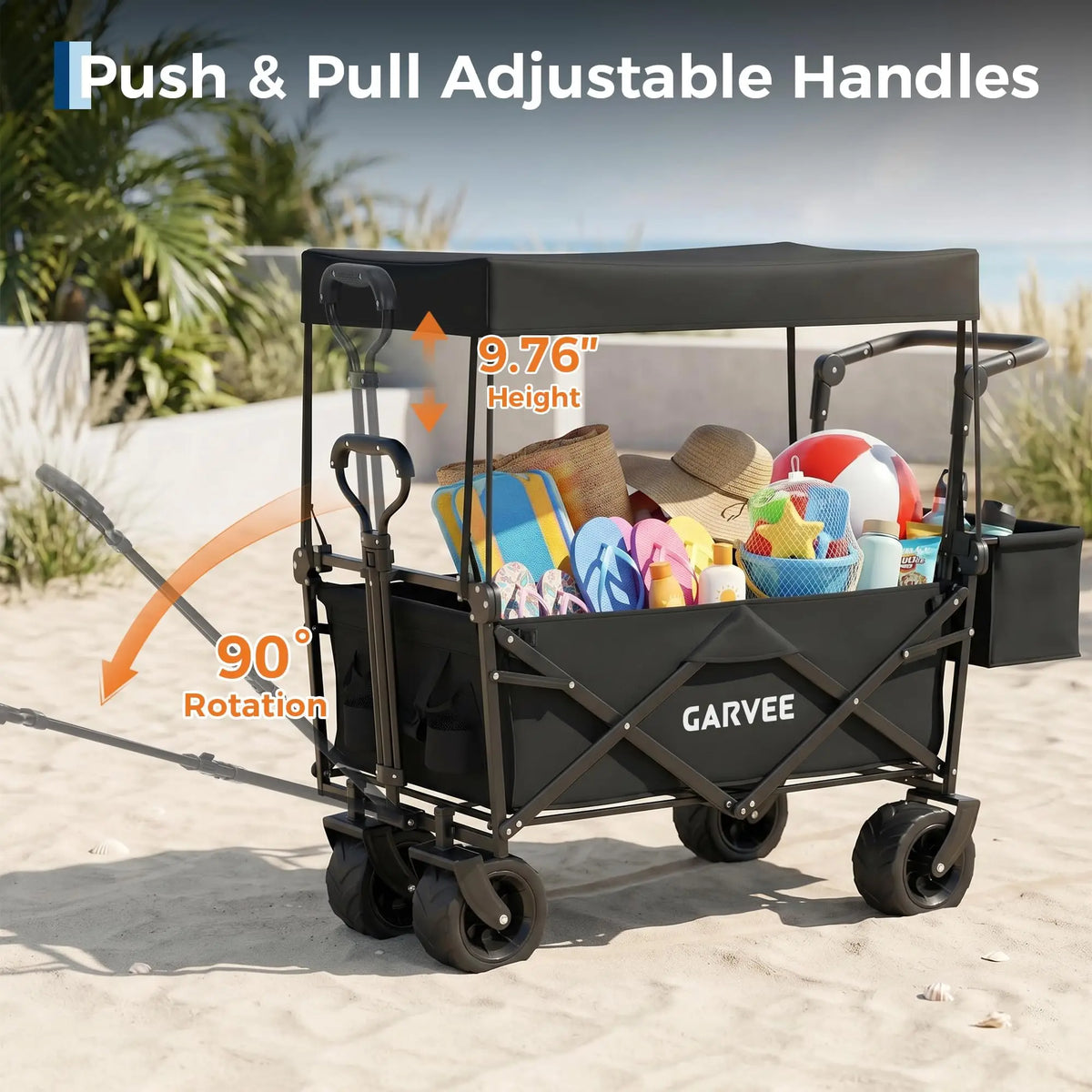 Folding Utility Wagon Cart for Outdoor Garden and Travel