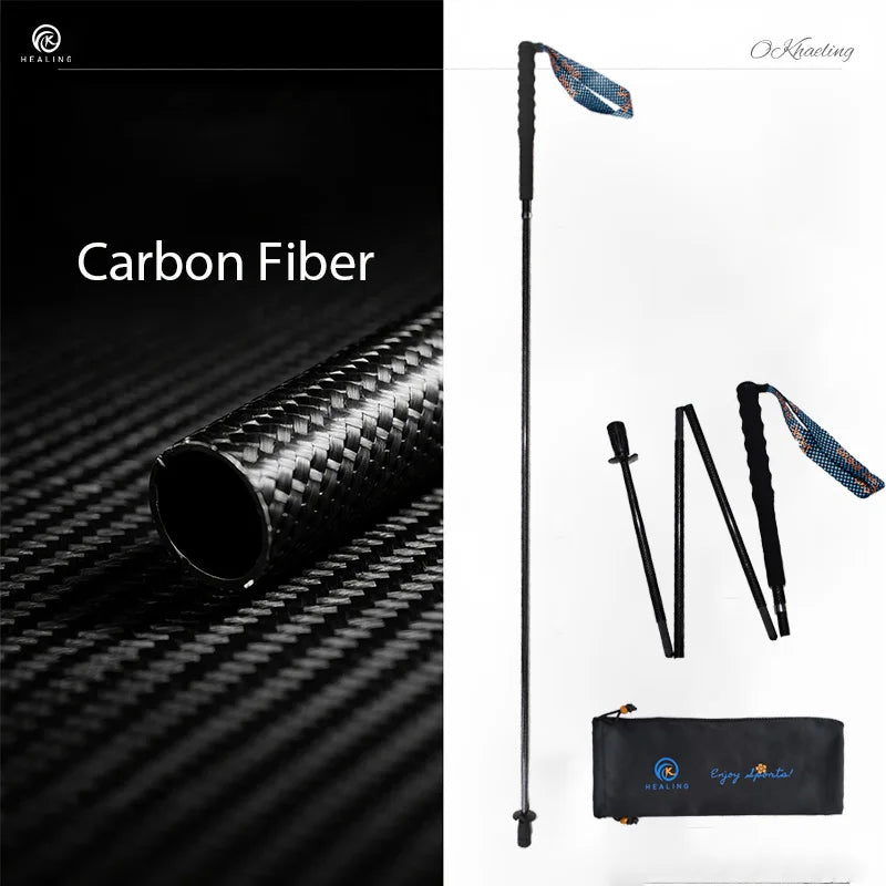 OKHEALING Foldable Carbon Fiber Trekking Poles for Hiking and Walking