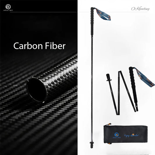 OKHEALING Foldable Carbon Fiber Trekking Poles for Hiking and Walking