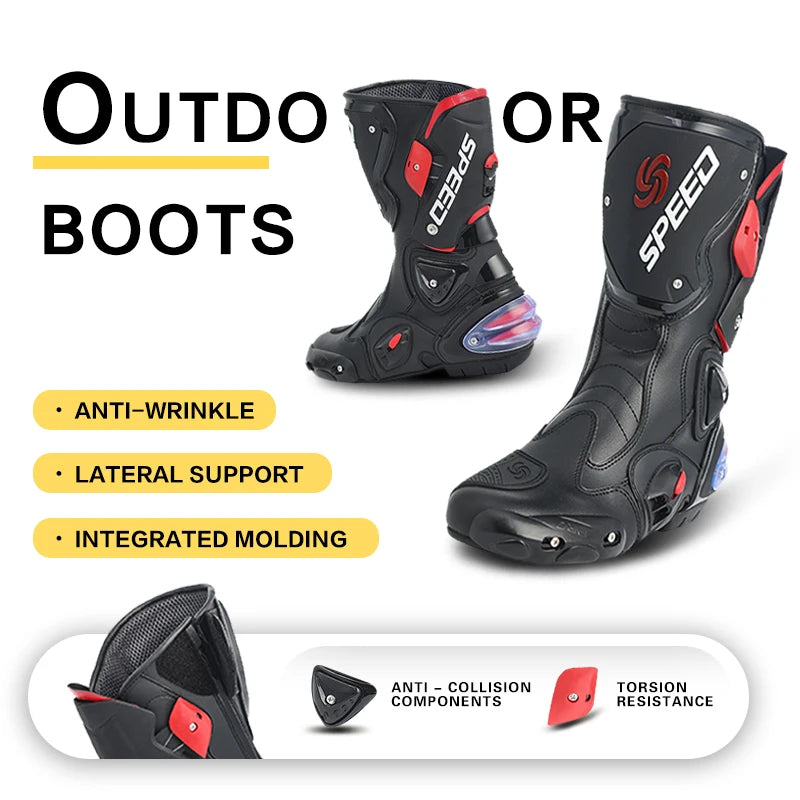 Leather Off Road Motorcycle Riding Boots for Adult Riders