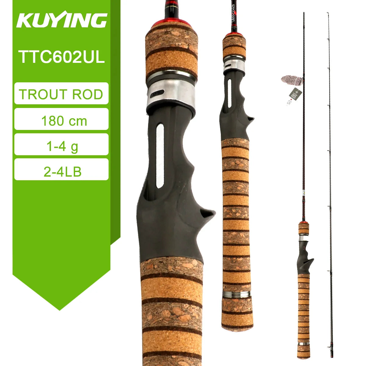 KUYING TETON Carbon Spinning and Casting Fishing Rods for Lures