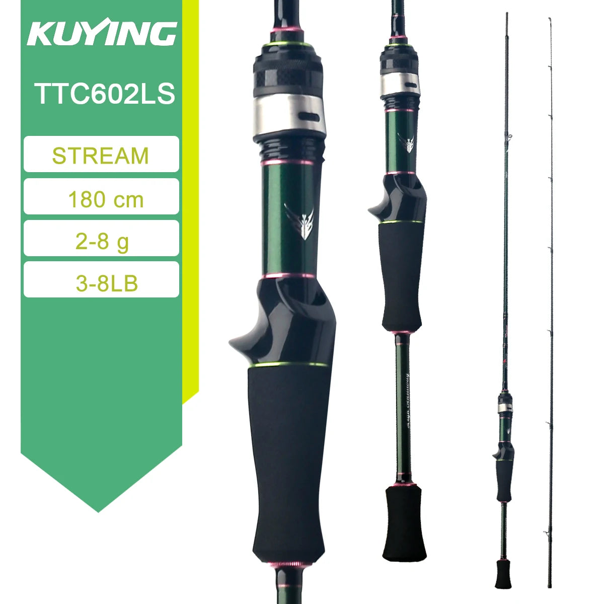KUYING TETON Carbon Spinning and Casting Fishing Rods for Lures
