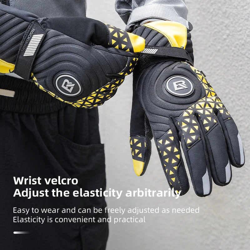 ROCKBROS Thermal Touchscreen Windproof Cycling Gloves With Shockproof Padding