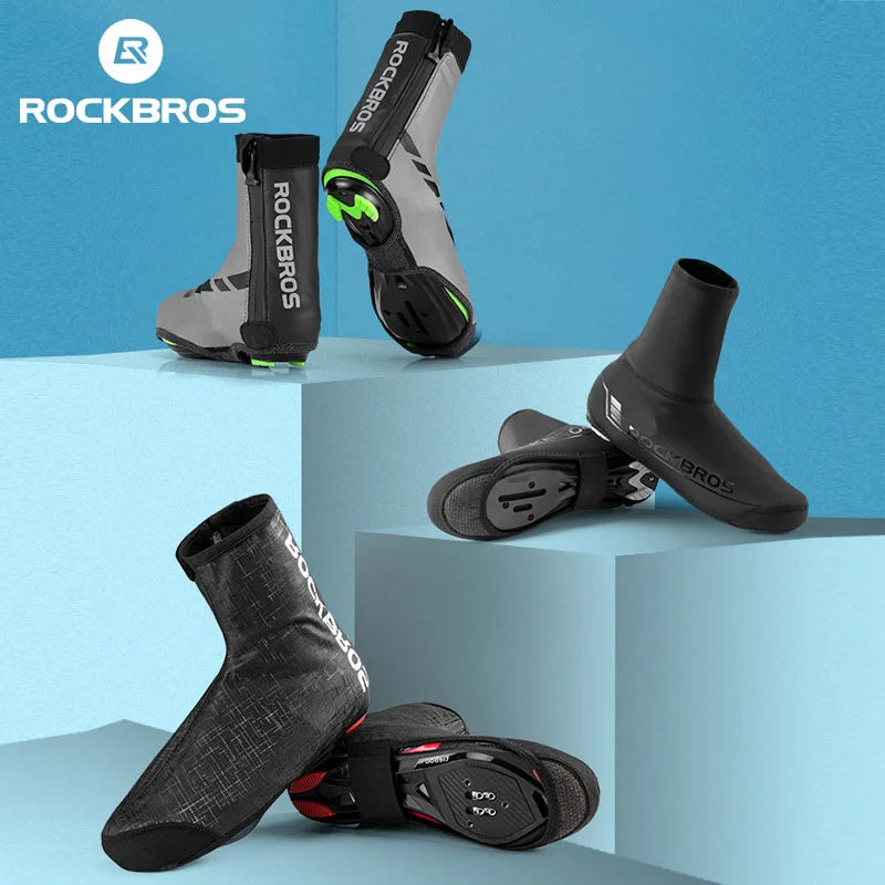 ROCKBROS Waterproof Reflective Cycling Shoe Covers for Road and MTB