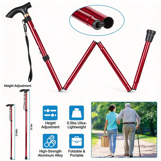 Adjustable Folding Trekking Pole for Hiking, Travel, and Walking Support