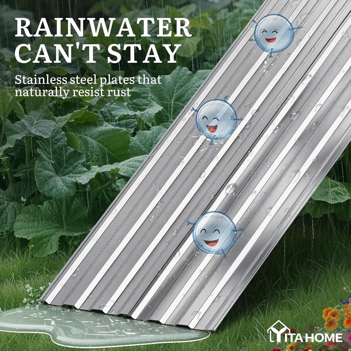Galvanized Metal Raised Garden Bed Planter Kit for Outdoor Gardening