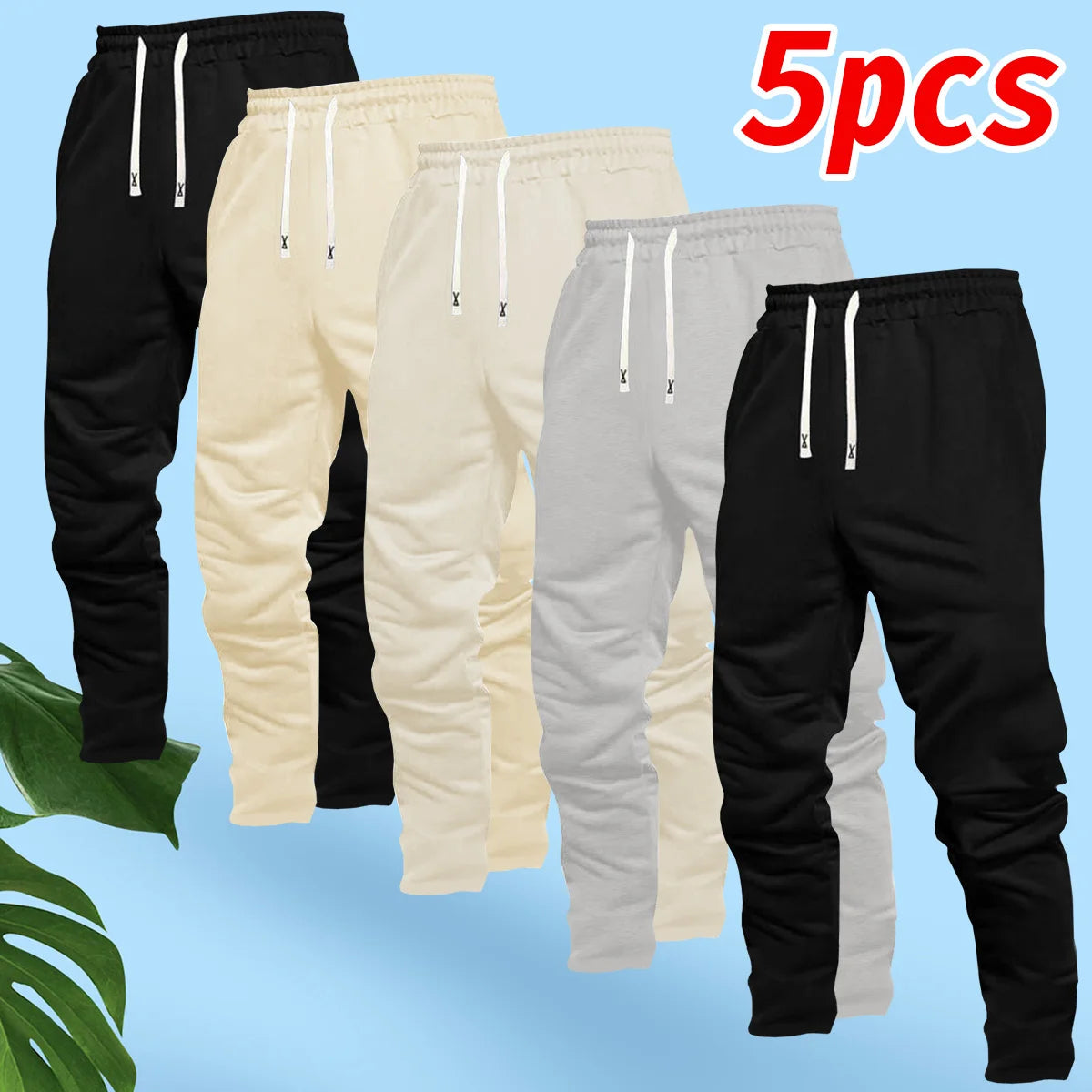 Mens Windproof Breathable Drawstring Straight Leg Pants for Outdoor Hiking