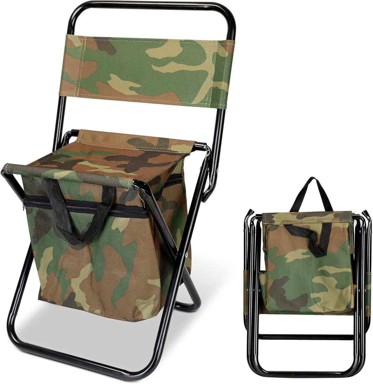Portable Folding Fishing Chair With Cooler Bag And Backrest