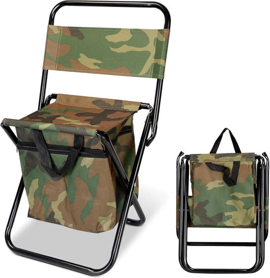 Portable Folding Fishing Chair With Cooler Bag And Backrest
